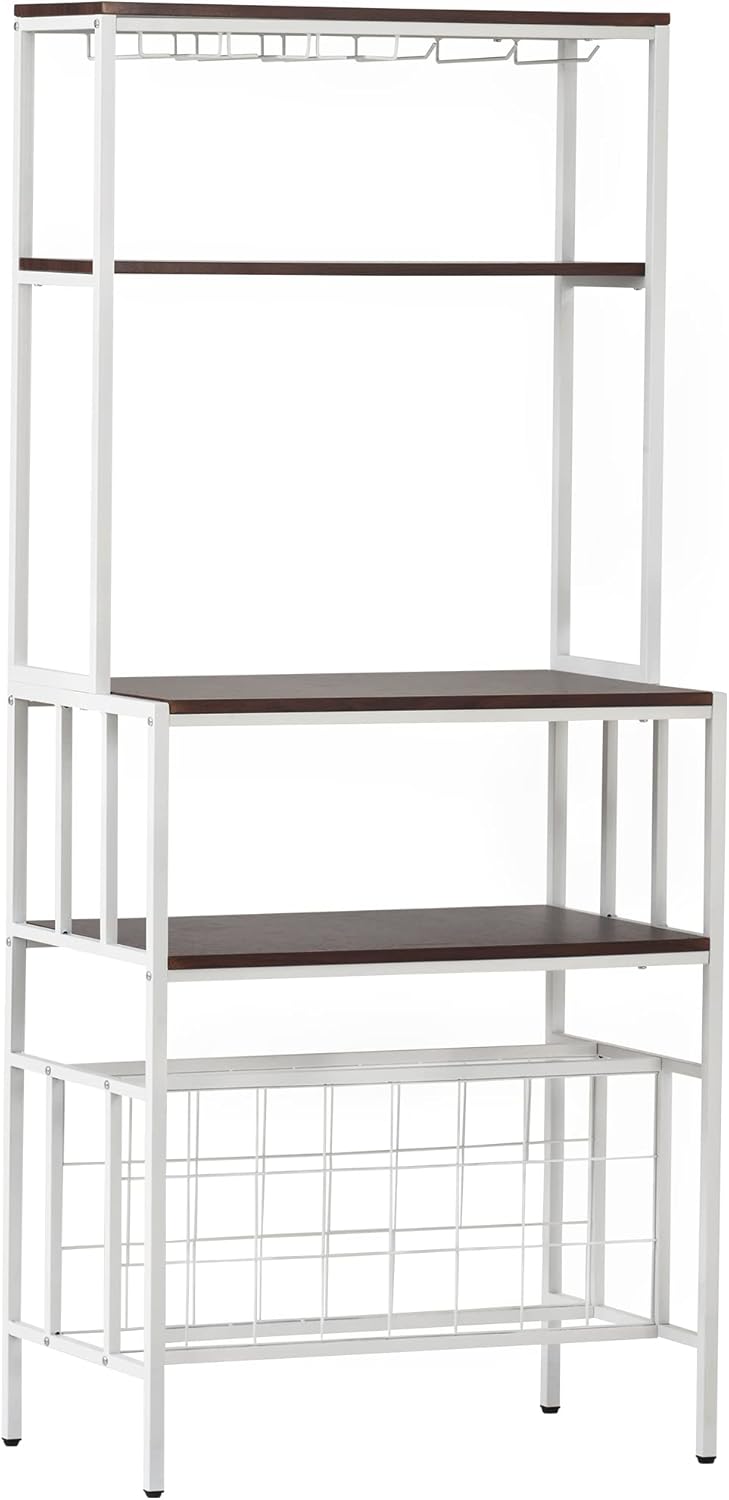 Loyaltaling 5 Tier Freestanding Wine Rack with Glass Holder