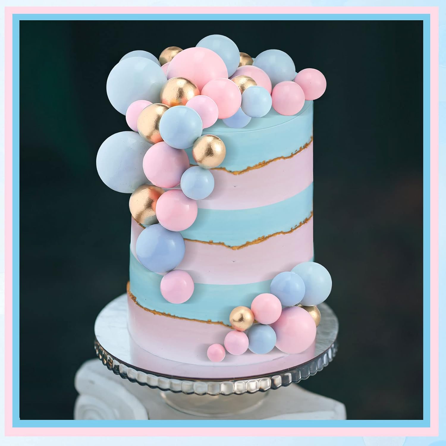 Tondiamo 108 Pcs Foam Ball Cake Toppers for Birthday Wedding Cupcakes