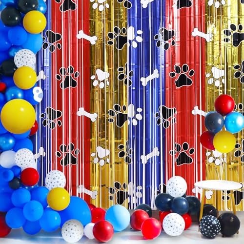 Buchele Playful Paw Decor Kit - 2 Pack Tinsel Curtains Balloons