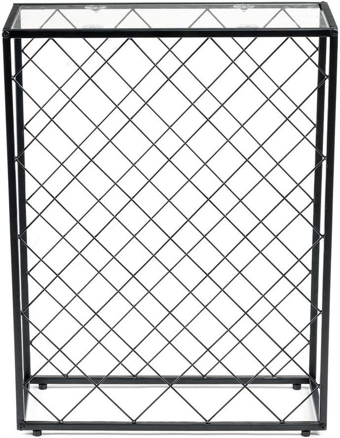 MaGiLL 32-Bottle Freestanding Wine Rack with Glass Top