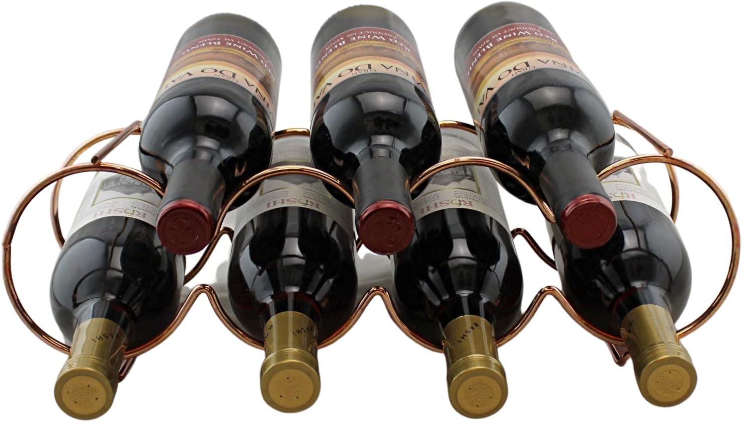 Dependable Industries Rose Gold Wine Rack - 7 Bottle Capacity