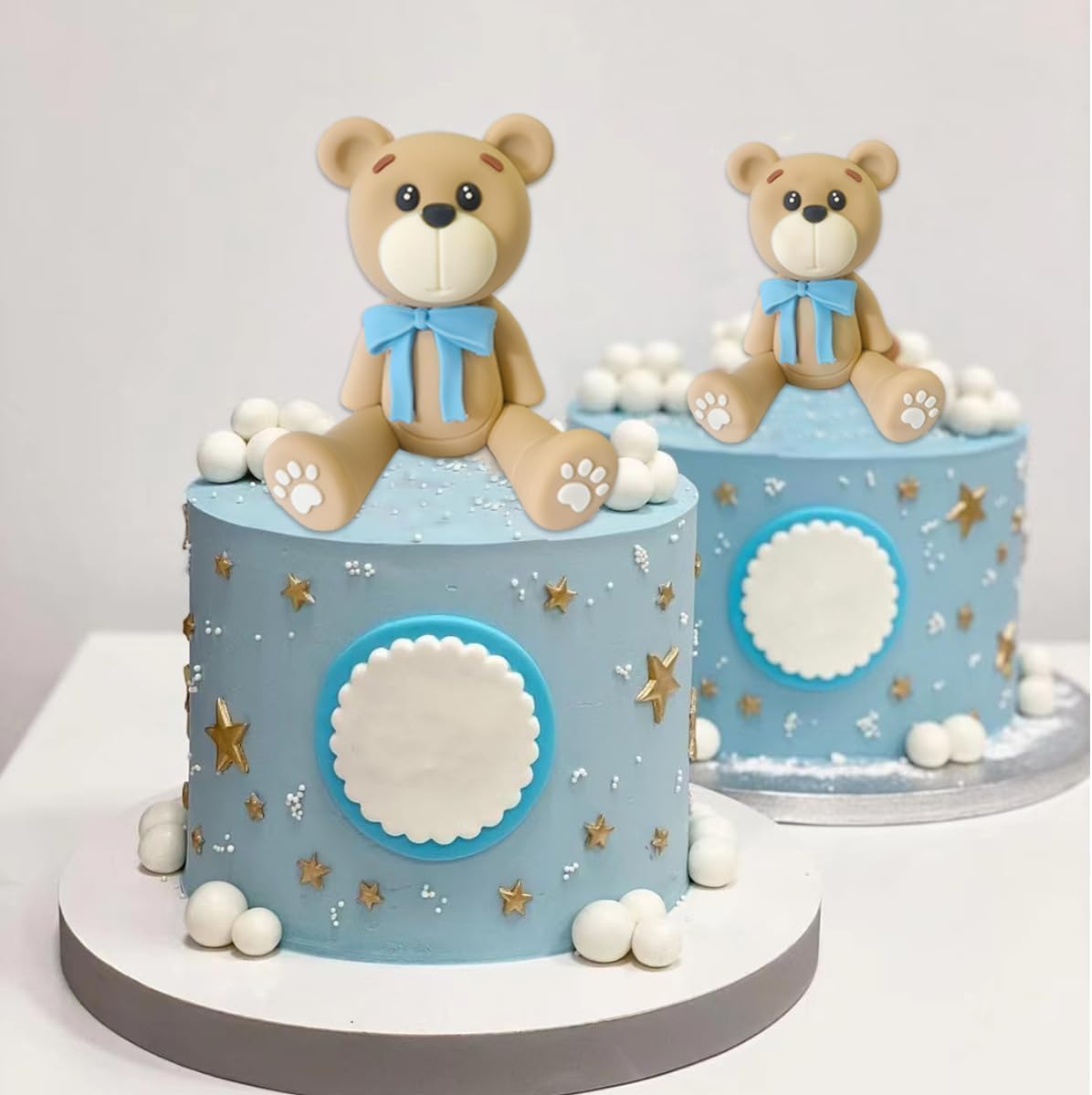 HAVAGDTM 3D Bear Cake Toppers for Baby Shower Birthday Party