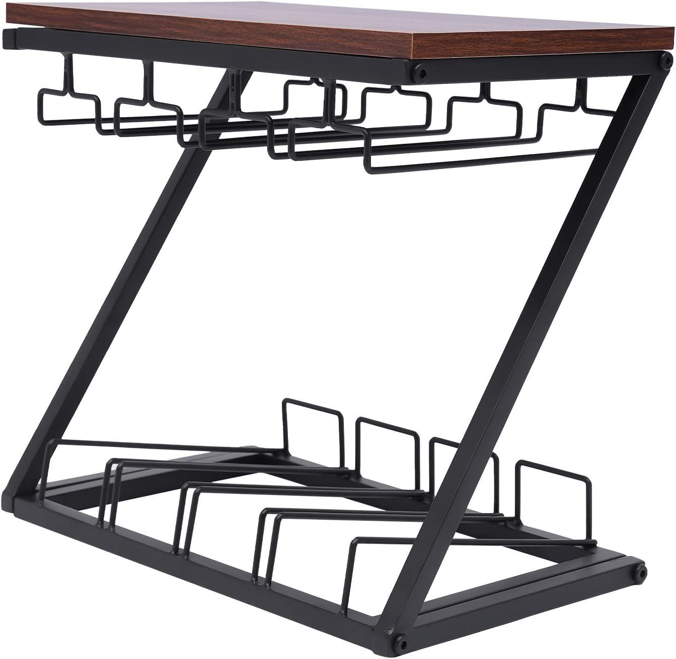 2 Tier Freestanding Wine Rack Holder Black