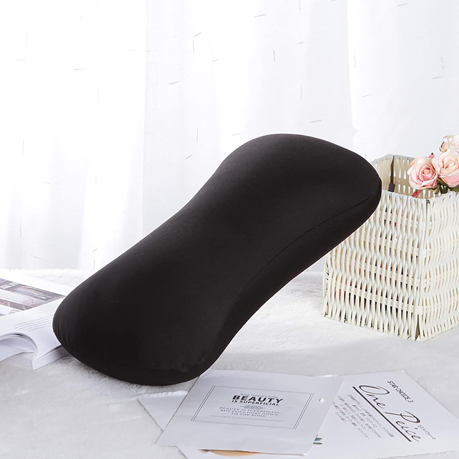 KELINFONG Microbead Travel Pillow 15x8 Inch for Neck Support