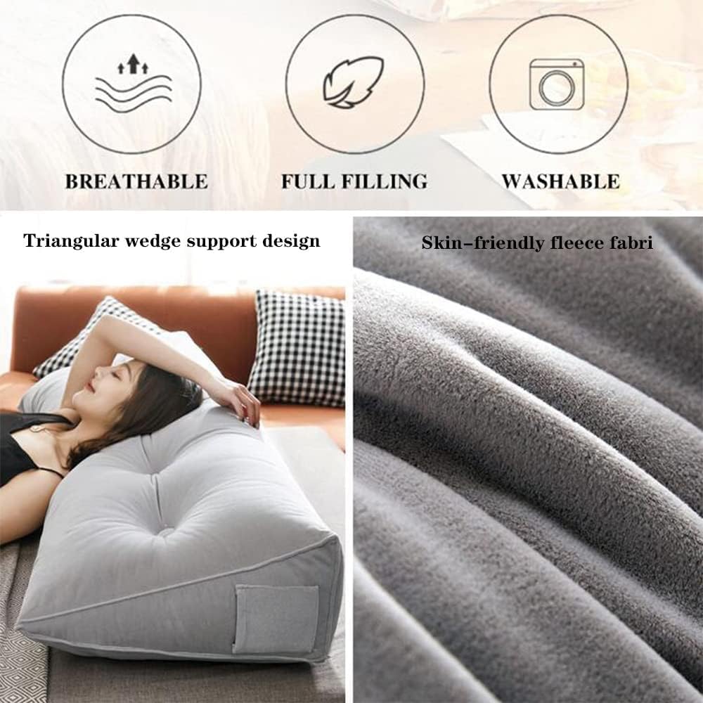 COZMAX Velvet Reading Wedge Pillow with Back Support