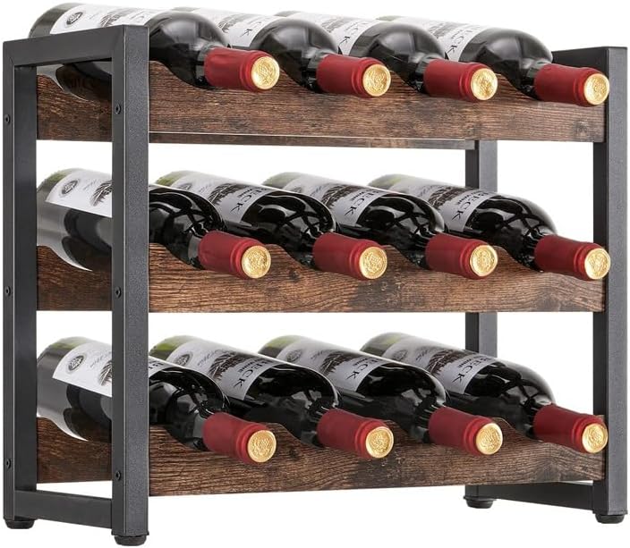 Fancial 3-Layer Freestanding Wine Rack with 12 Bottle Capacity