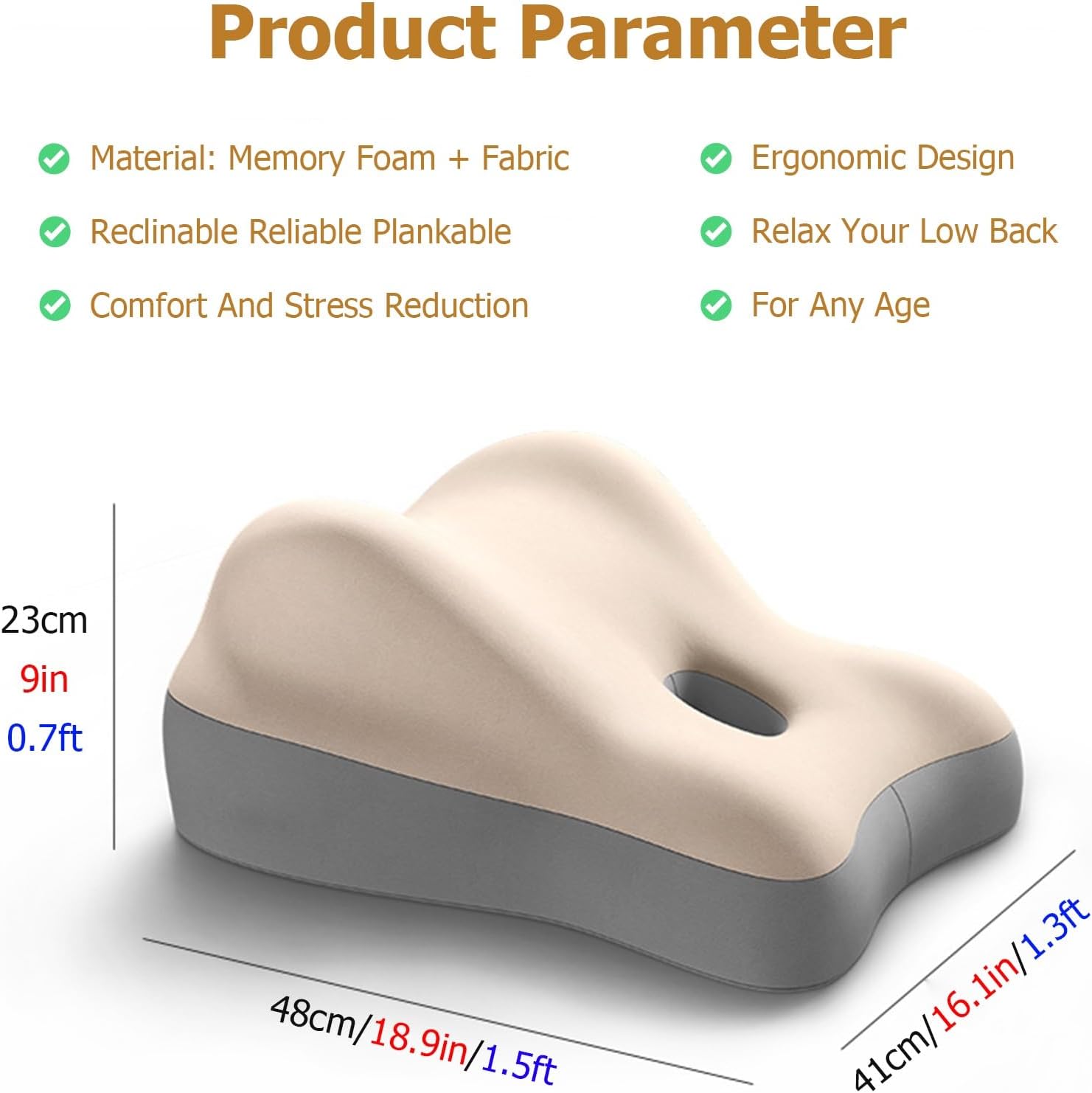 JYHHCYS Prone Pillow with Memory Foam and Zipper Cover