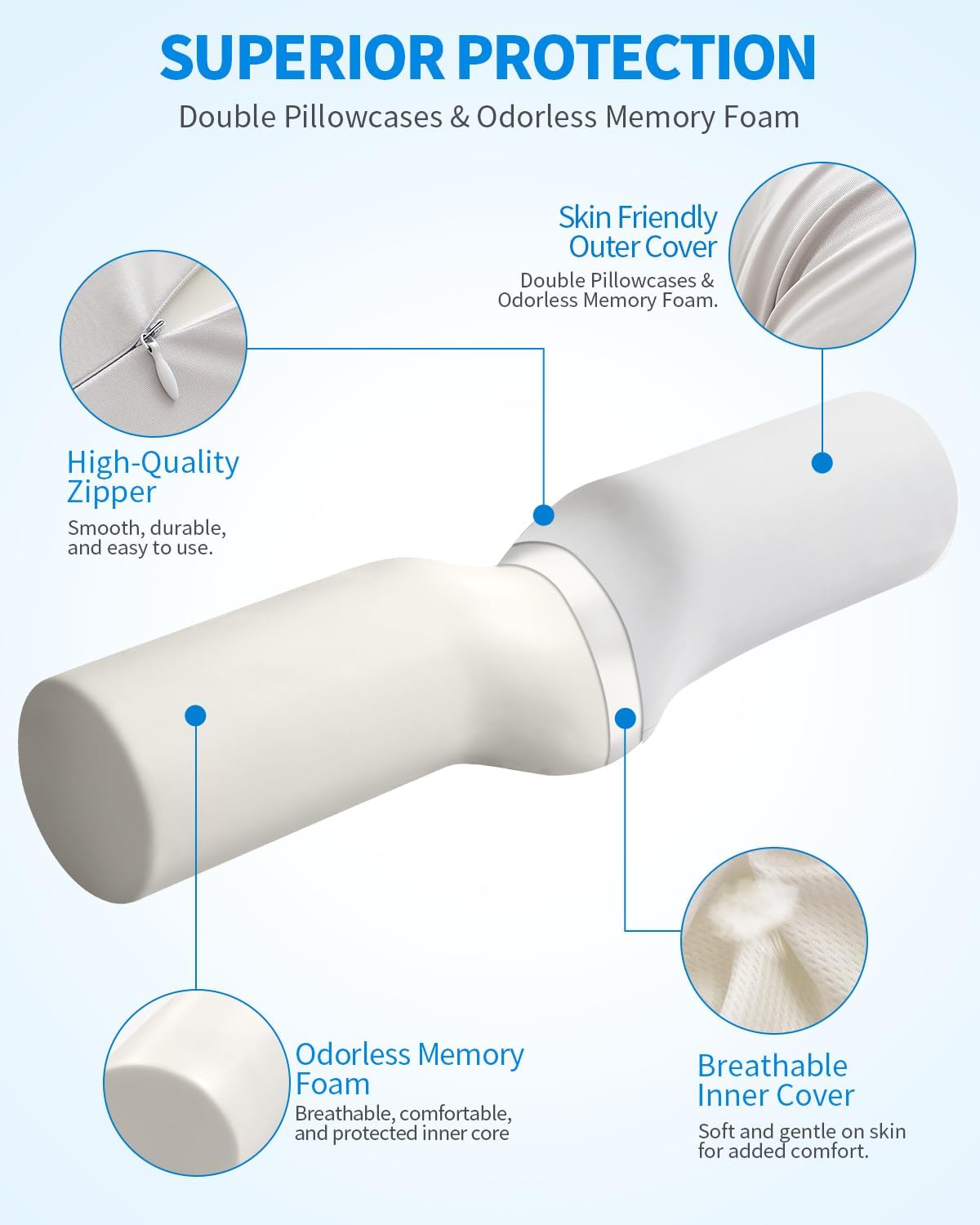 Adjustable Cervical Support Pillow for Neck and Shoulder Relief