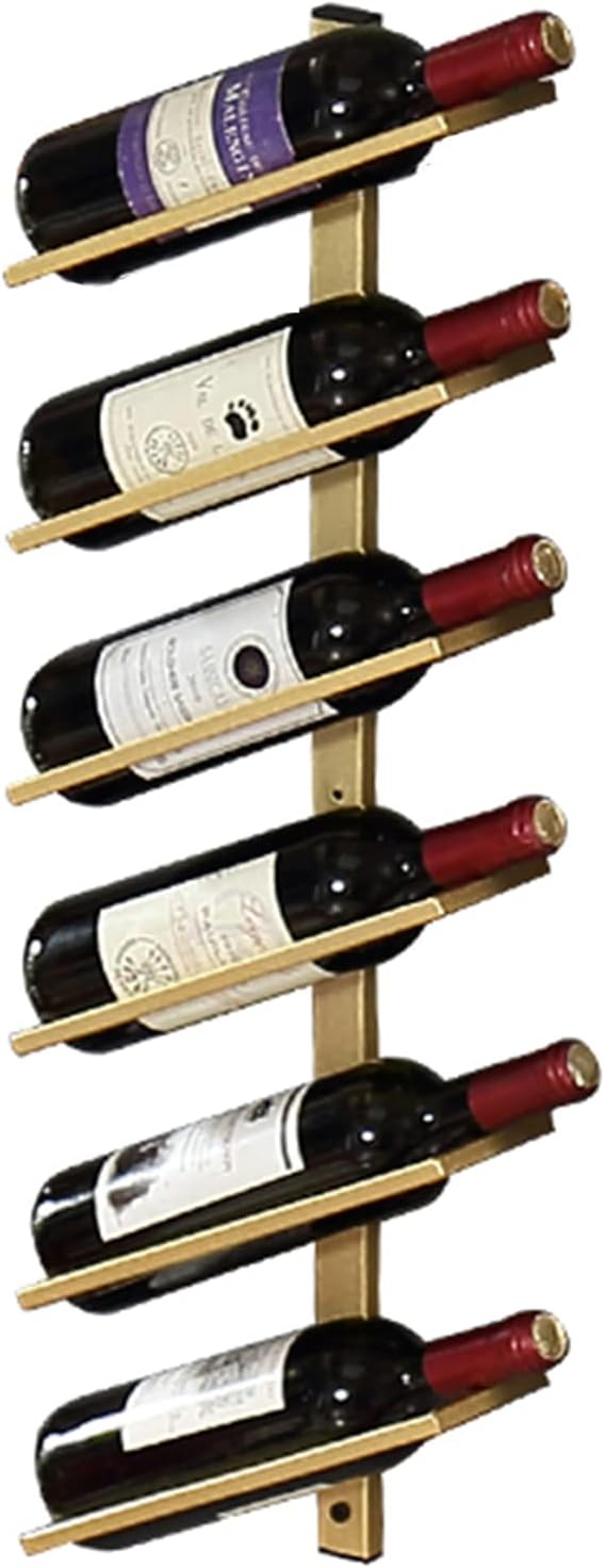 DFSY Wall-Mounted Wine Rack 6 Bottles Gold 1