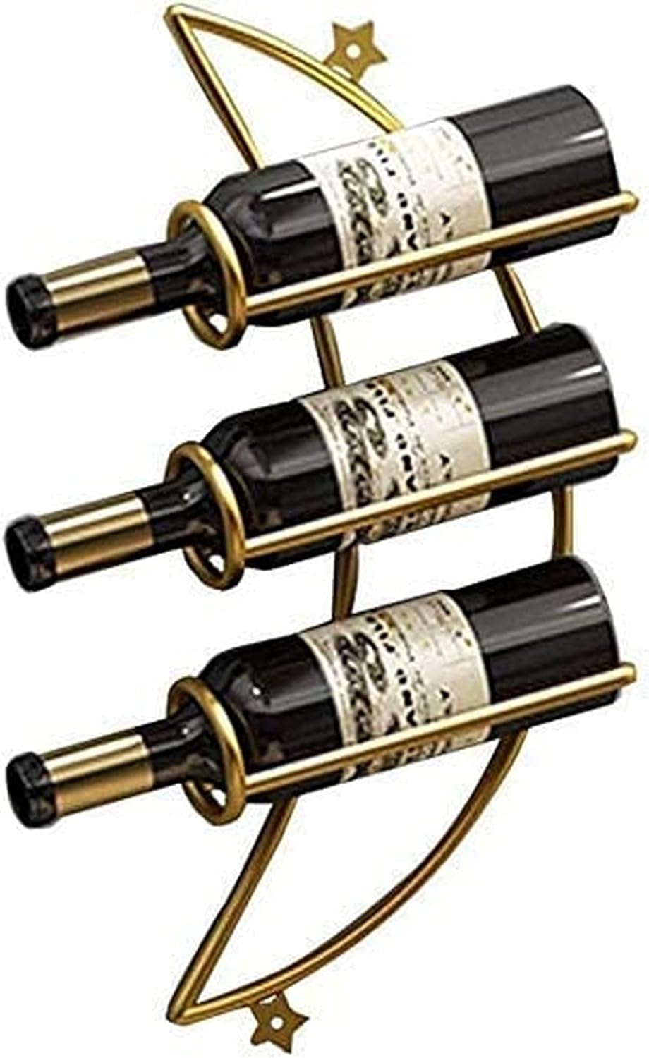 ZJYWMM Wall-Mounted Wine Rack with 3 Bottle Capacity