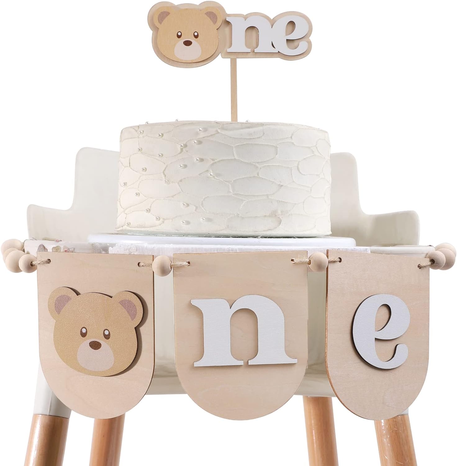 Wooden Teddy Bear Birthday Banner Decor