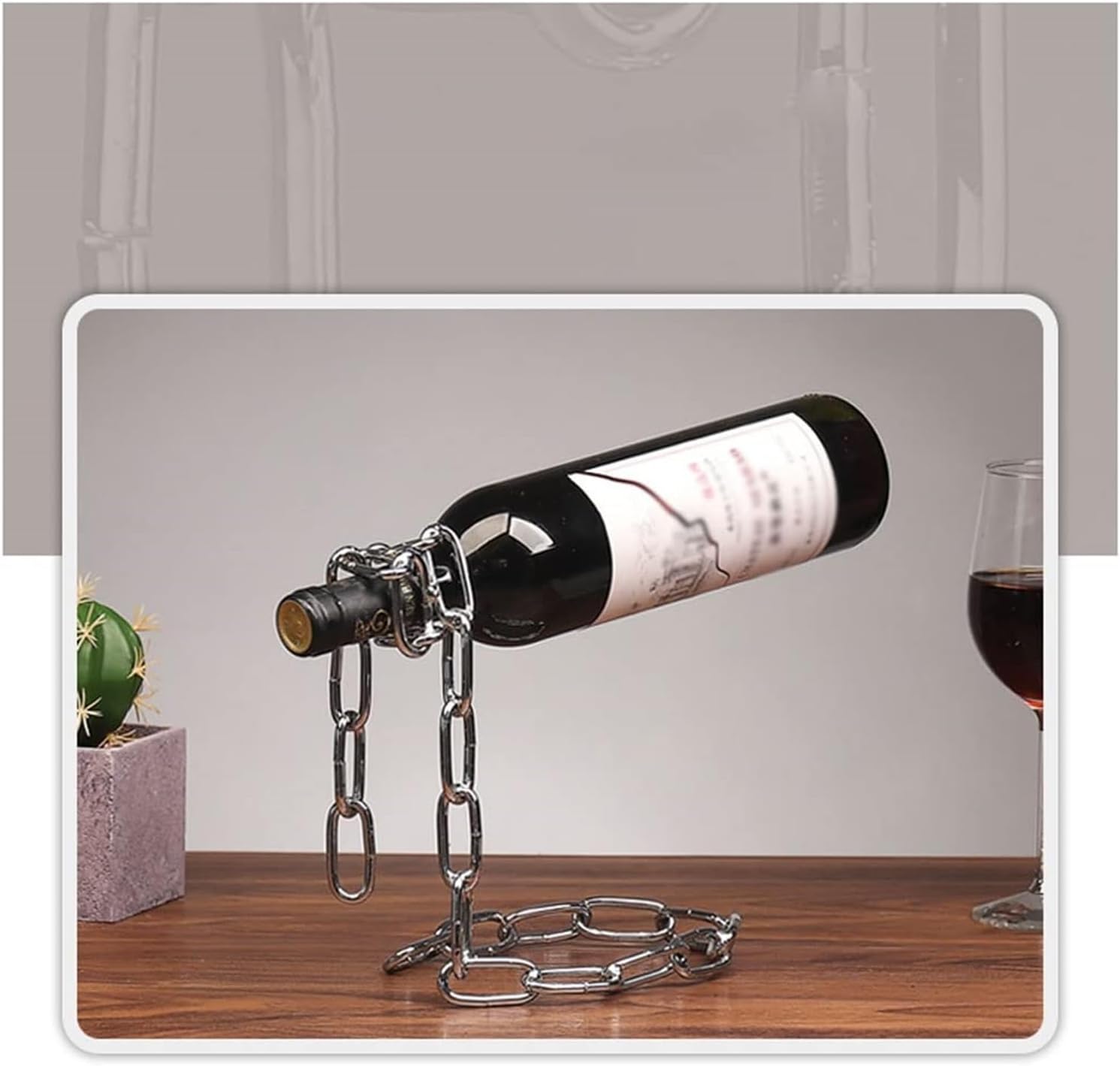 GTEFSWS Silver Freestanding Wine Rack with Suspension