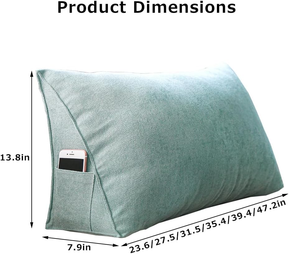 Triangle Sofa Pillow Lake Blue with Zipper