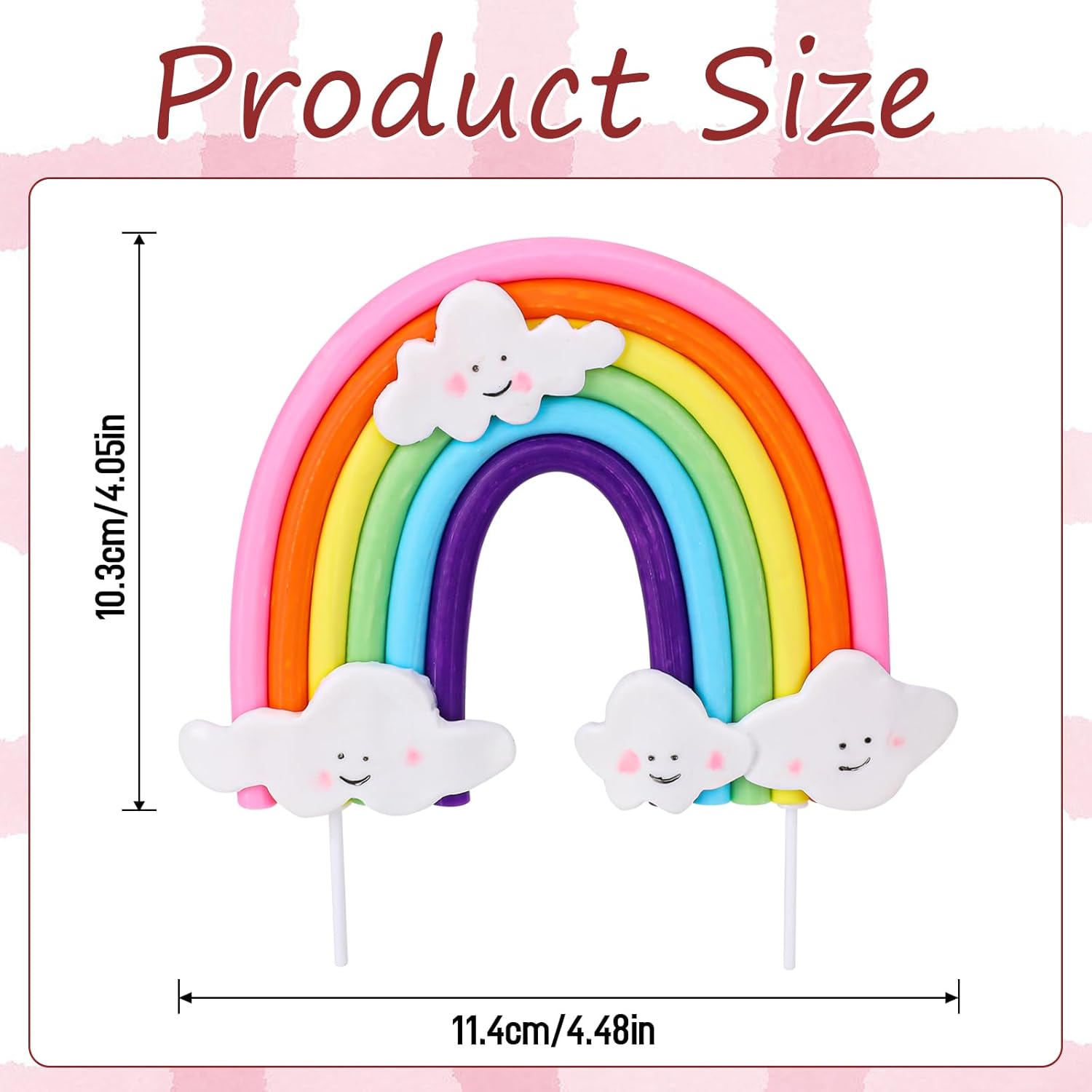 Mozeat Lens Soft Pottery Rainbow Cake Topper