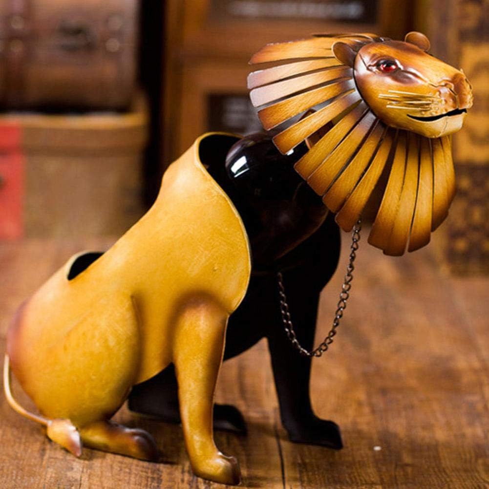 Haofy Lion Shaped Wine Rack Gold Home Decor