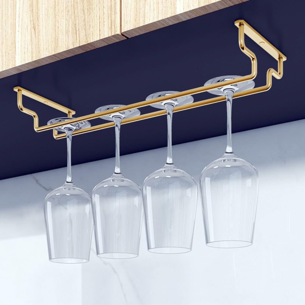 Modern Gold Wine Glass Rack for Cabinet Kitchen Bar