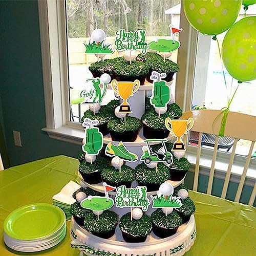 ZHUOWEISM 32PCS Golf Trophy Cupcake Toppers