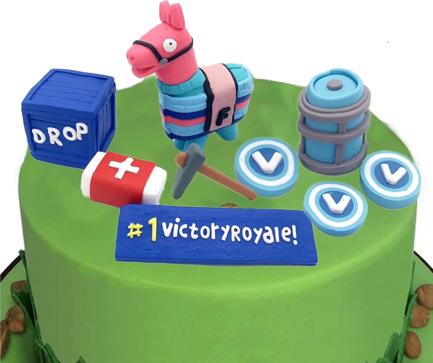 11Pcs Video Game Cake Toppers Battle Royale Llama Boys Decor