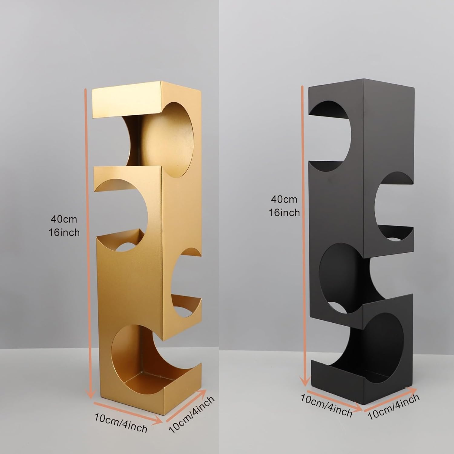 Modern Freestanding Gold Wine Rack For 4 Bottles