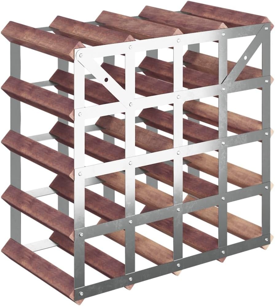 YAFF 20-Bottle Brown Solid Wood Wine Rack