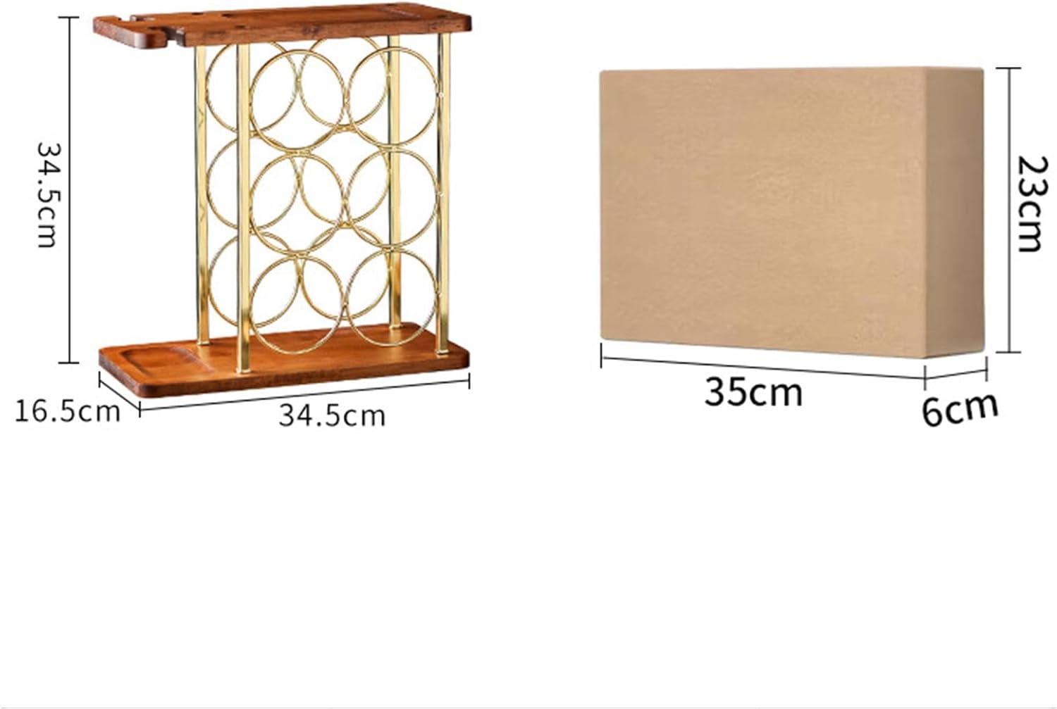 JISADER Freestanding Wine Rack with Wooden Base