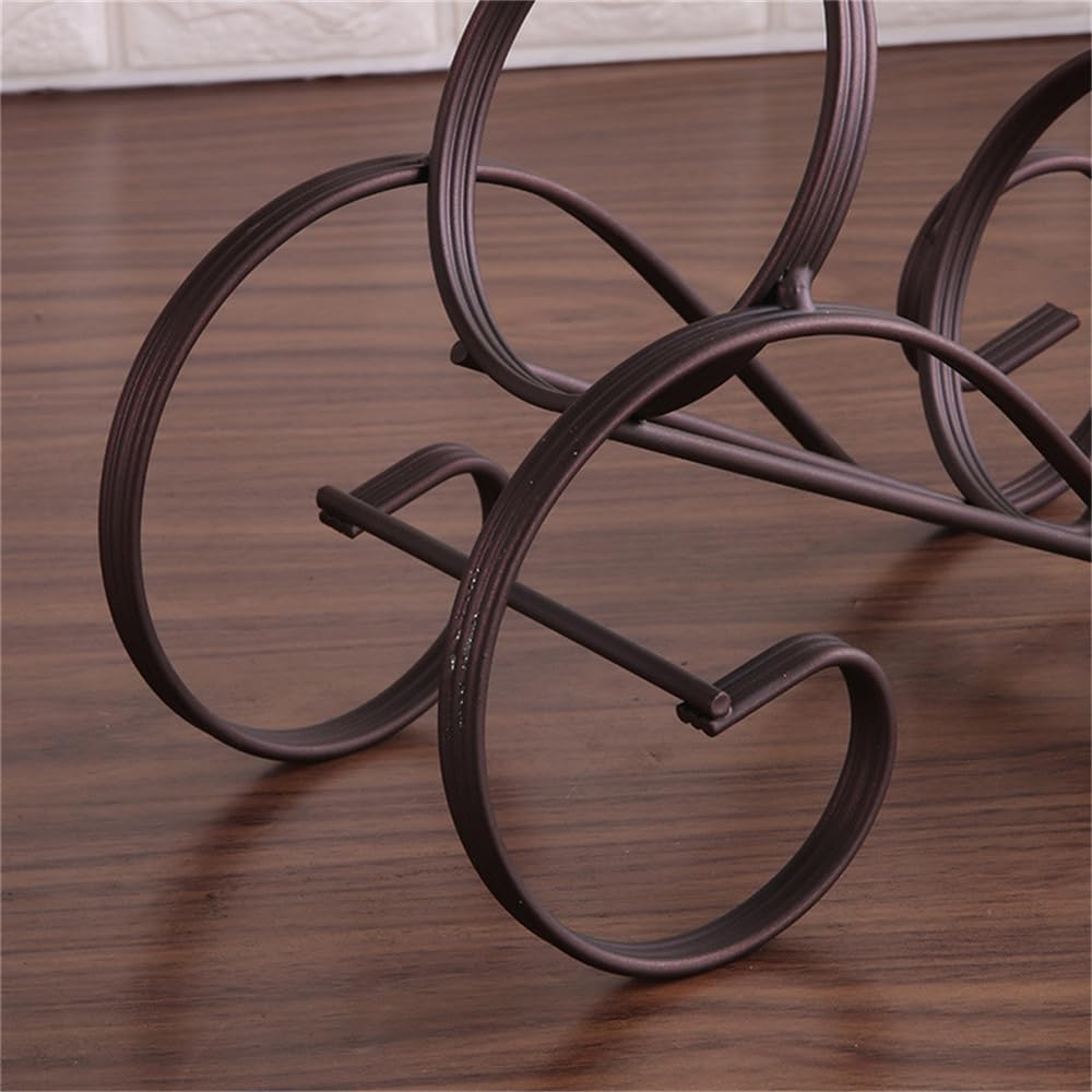 CdyBox Retro S-Shape Wine Bottle Holder Metal Decor