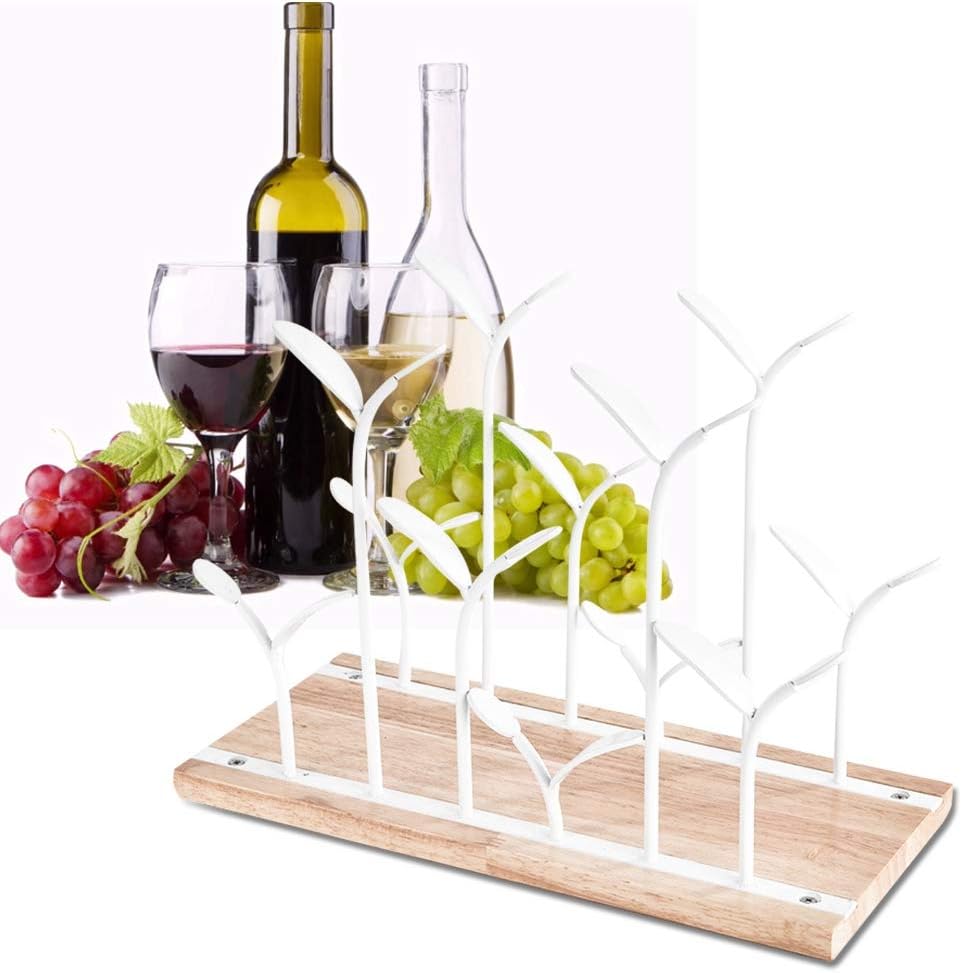 Freestanding Wine Rack for 6 Bottles White Desktop Holder