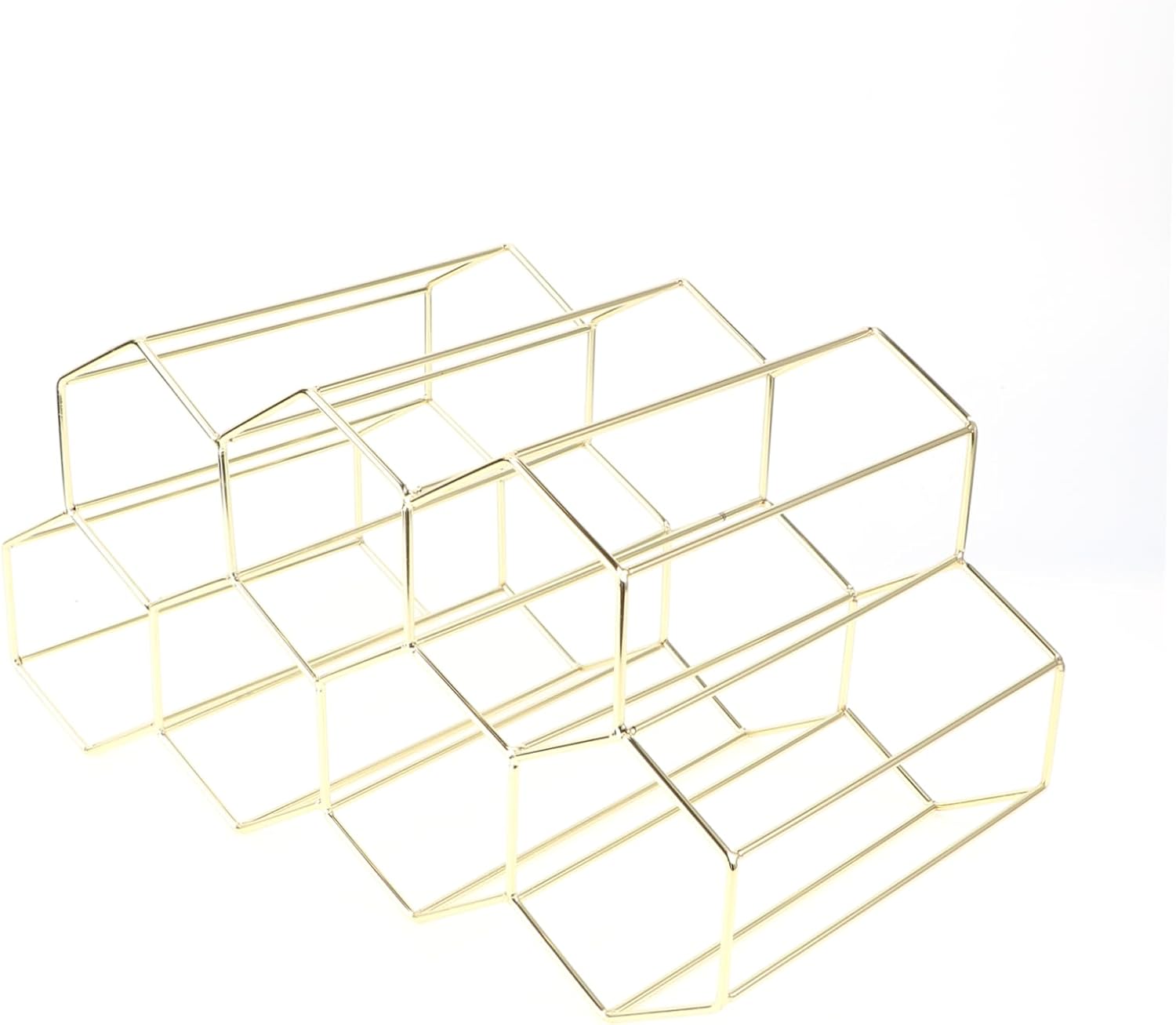 Mikinona Double Layer Freestanding Wine Rack with Gold Finish