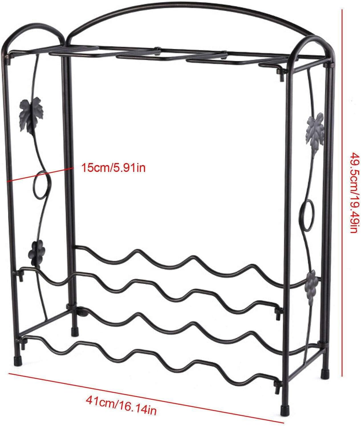 FINANCIALLY LIT Freestanding Black Wine Rack Holder