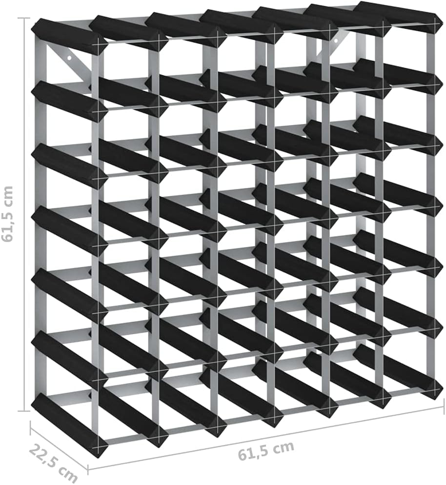 Aisifx 42 Bottle Wine Rack Black Pine Wood
