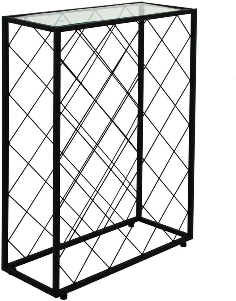 MaGiLL 32-Bottle Freestanding Wine Rack with Glass Top