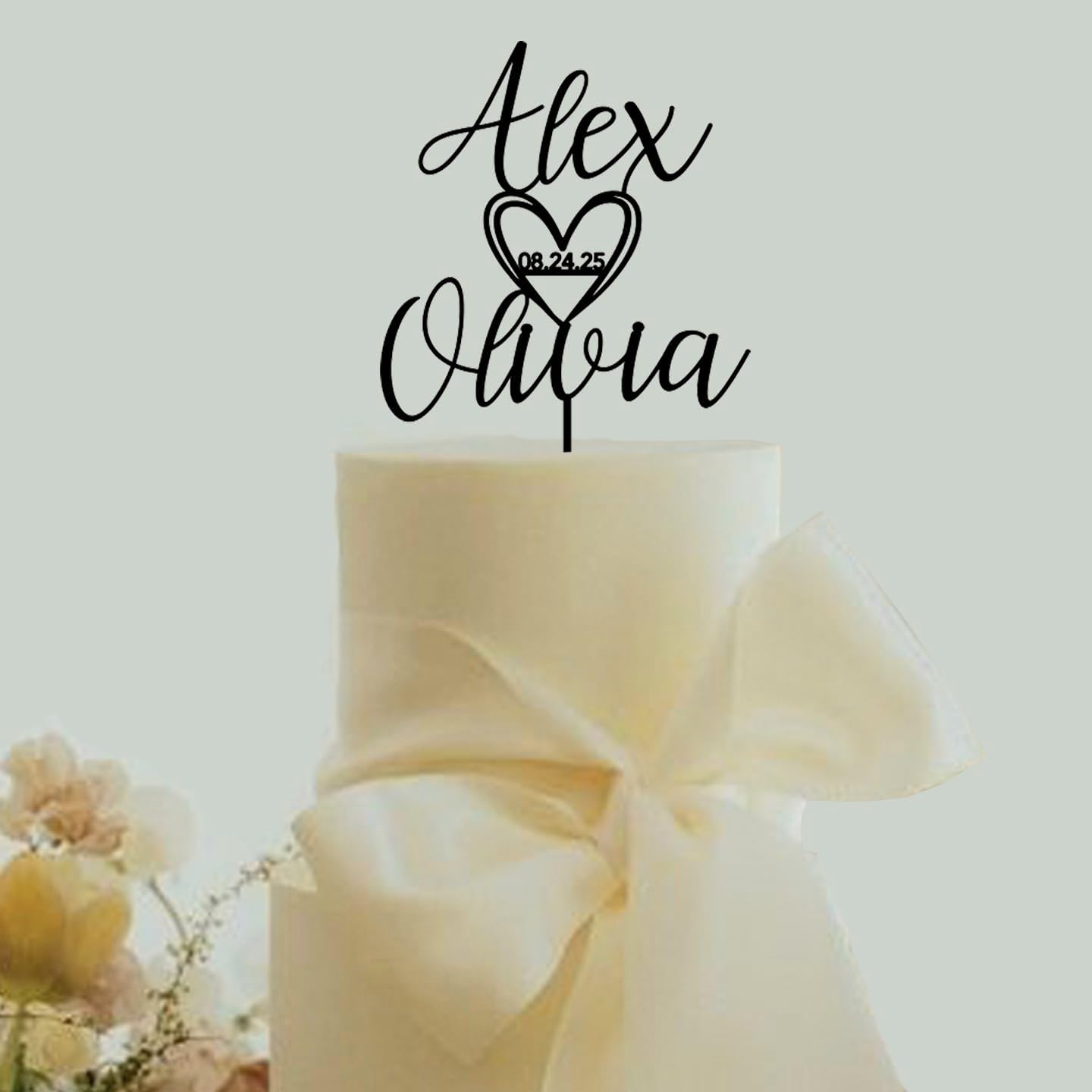 Custom Wooden Mr and Mrs Cake Topper