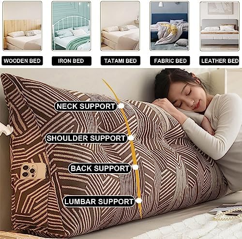 COZMAX Wedge Headboard Pillow Queen Size Brown