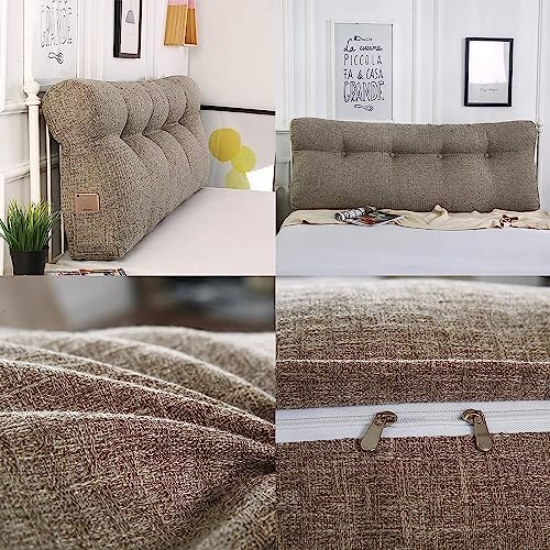 COZMAX Ivory Triangular Headboard Pillow with Velvet Cover