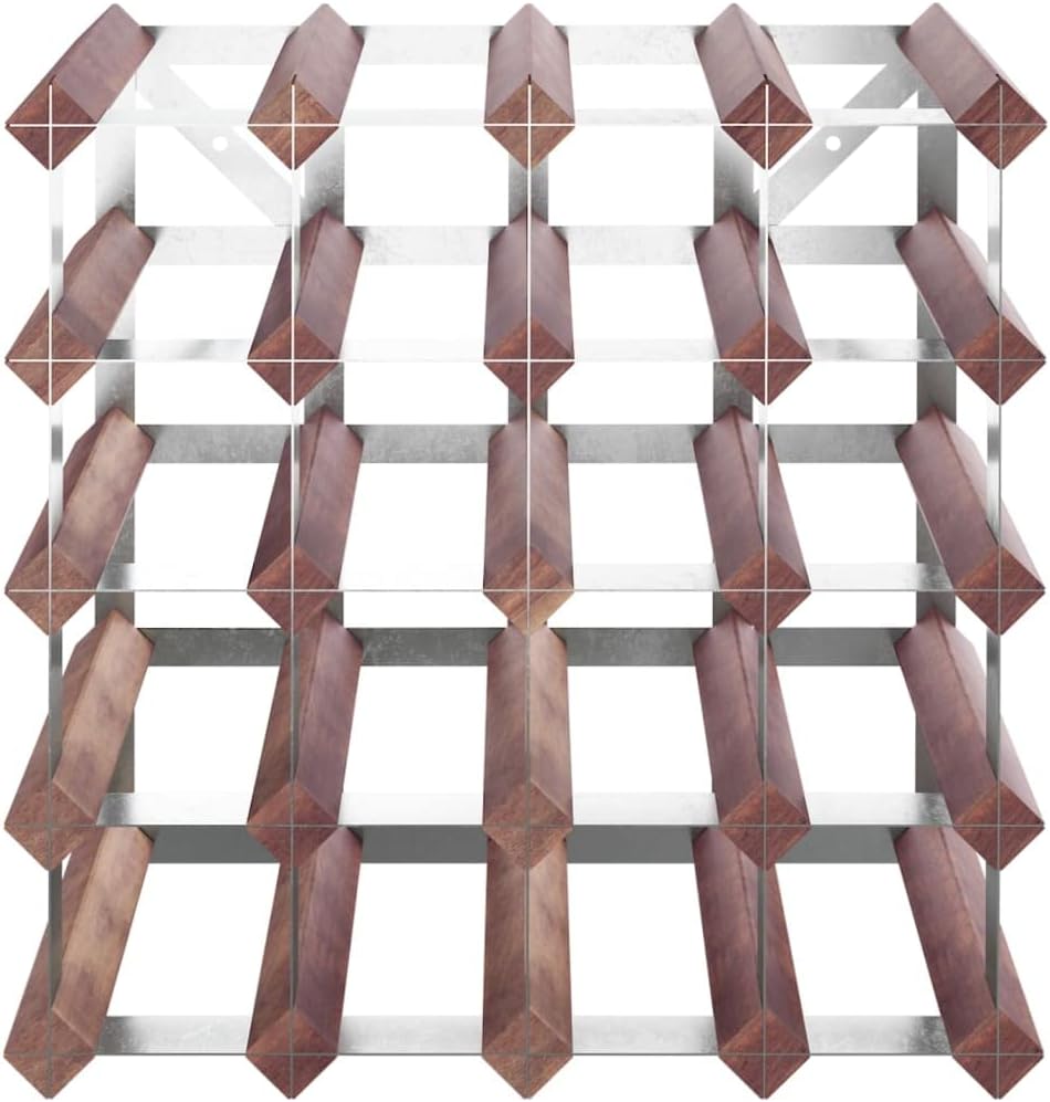 YAFF 20-Bottle Brown Solid Wood Wine Rack