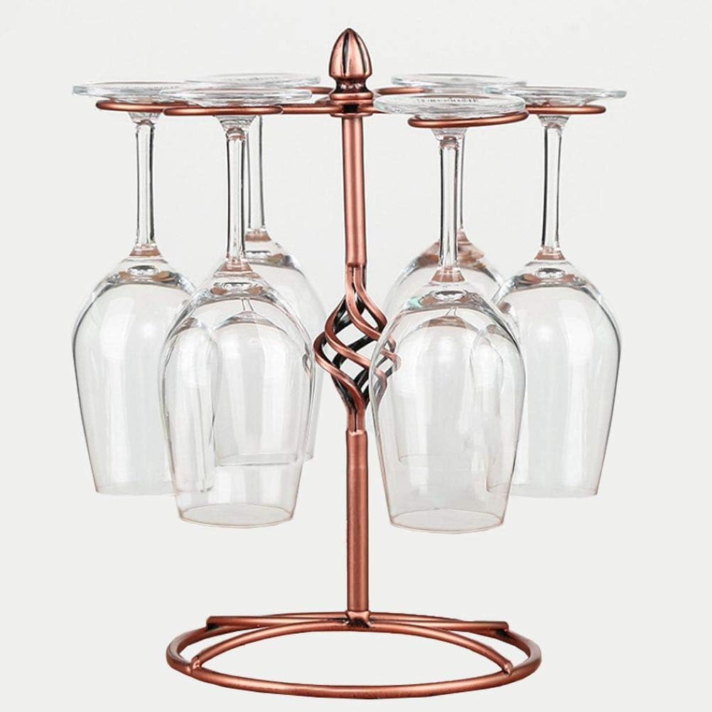 QPIX DIGITAL Wine Glass Rack Bronze 6 Hooks Elegant Storage 1