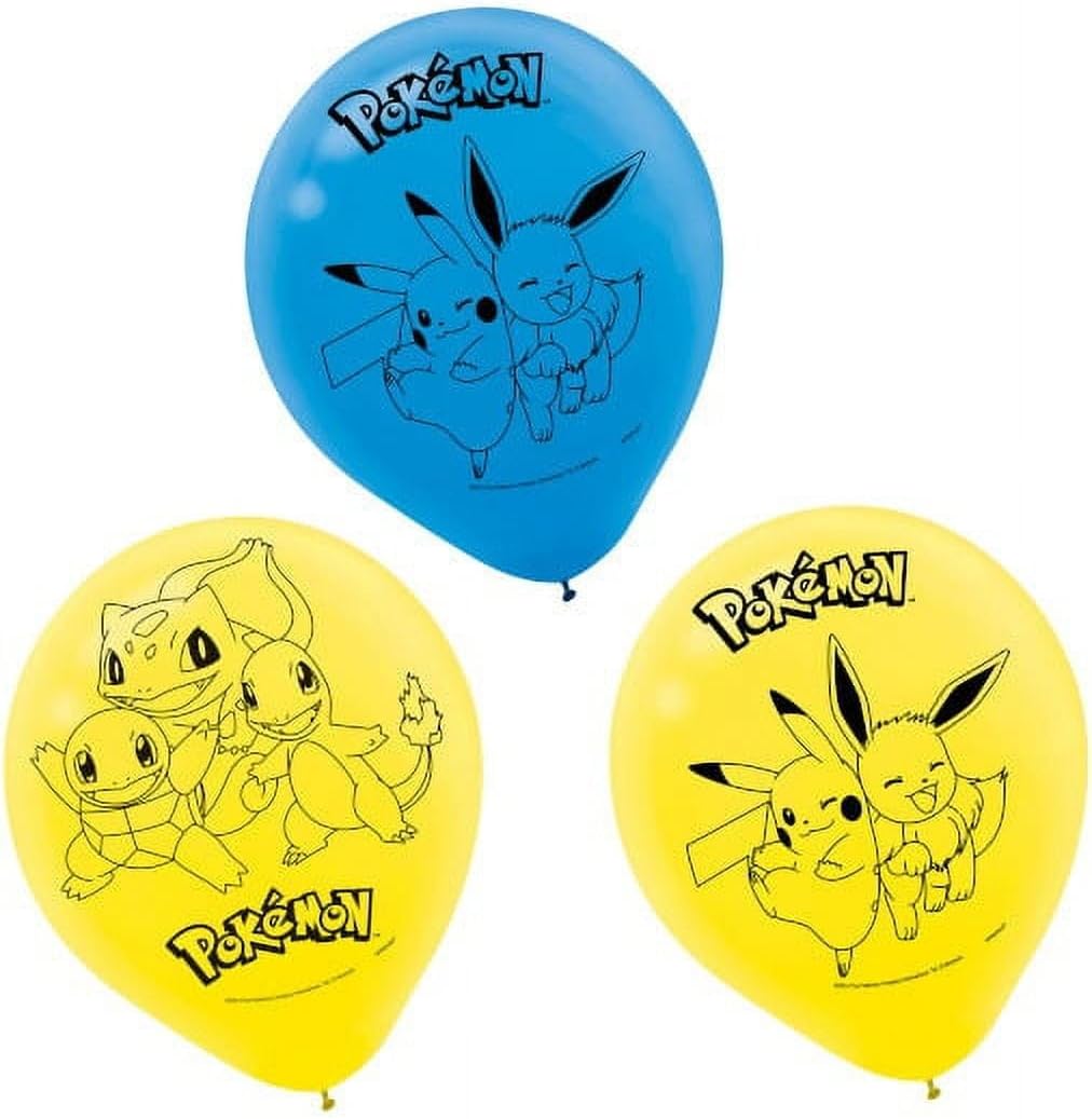 Amscan Pokemon Themed Latex Balloons - 12 Pack of 6