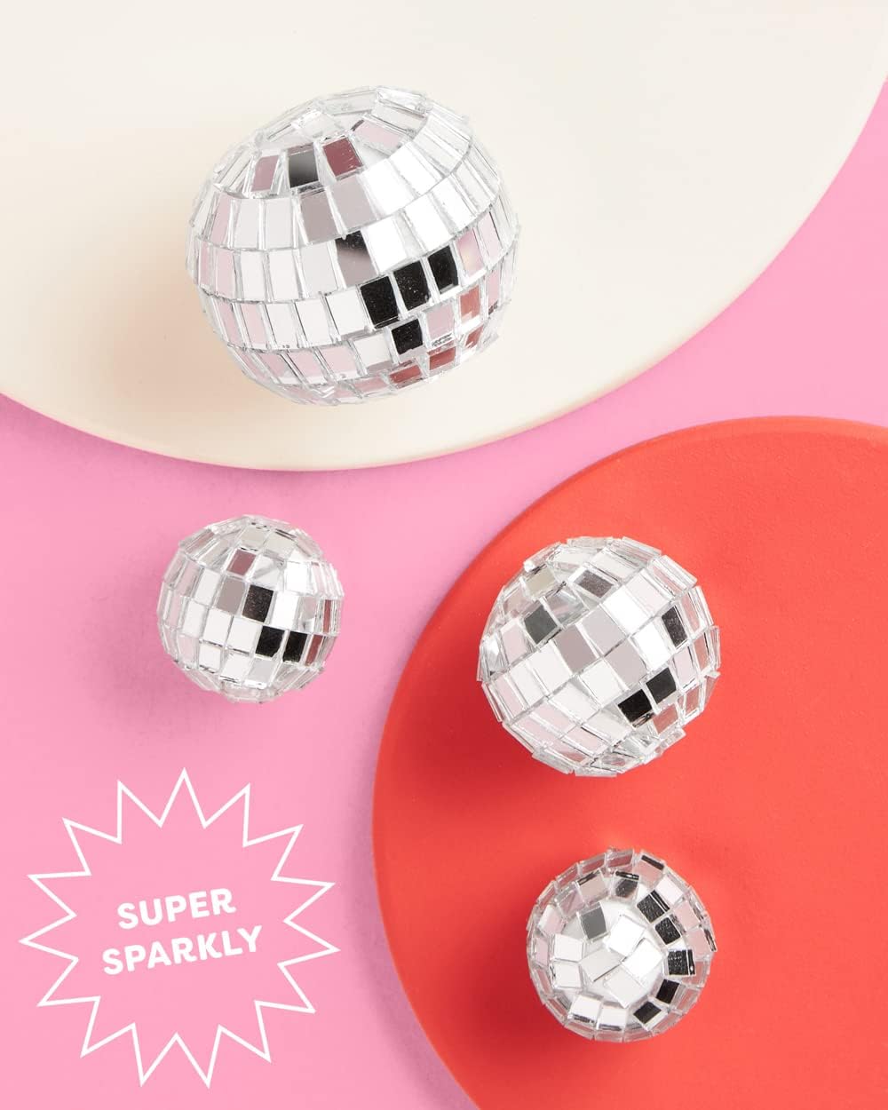 XO Fetti Disco Ball Mini Cake Topper - 4 Pieces