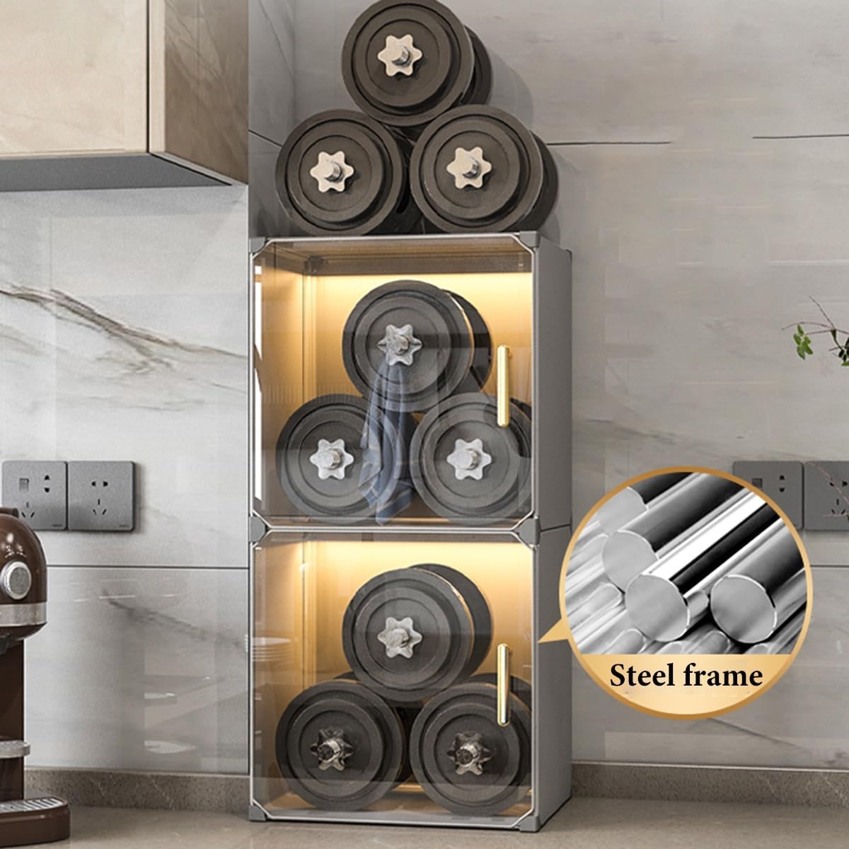 Freestanding Wine Rack with 2 Tiers and Stackable Design White