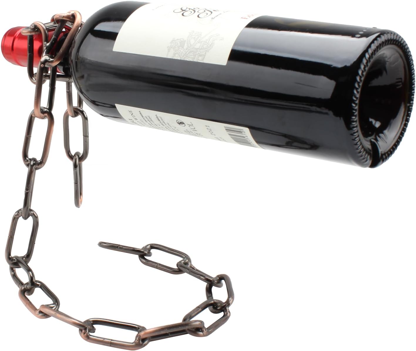 TBWHL Floating Wine Bottle Holder - Unique Levitating Steel Chain Stand