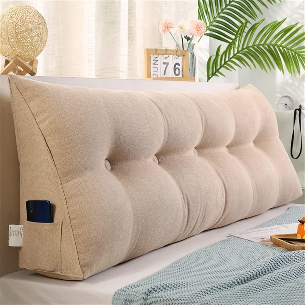 Triangular Headboard Pillow with Velvet Cover