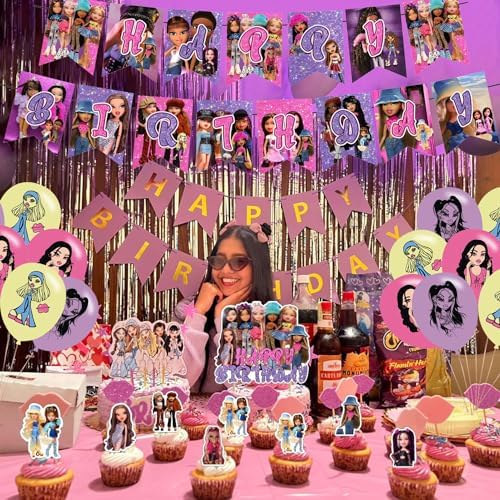 Brat Girl Party Decorations Set with Banner and Balloons