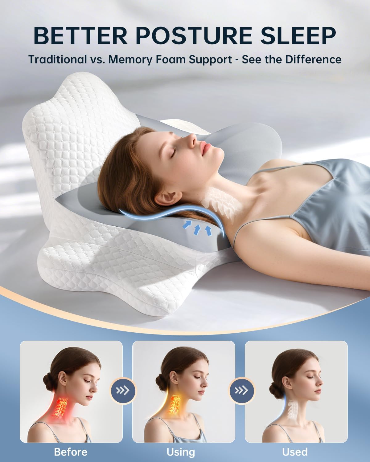 LeArex Ultra Pain Relief Memory Foam Pillow - Neck and Shoulder Support