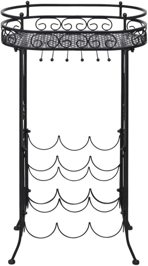 Bopdu 9 Bottles Wine Rack Metal with Glass Holder