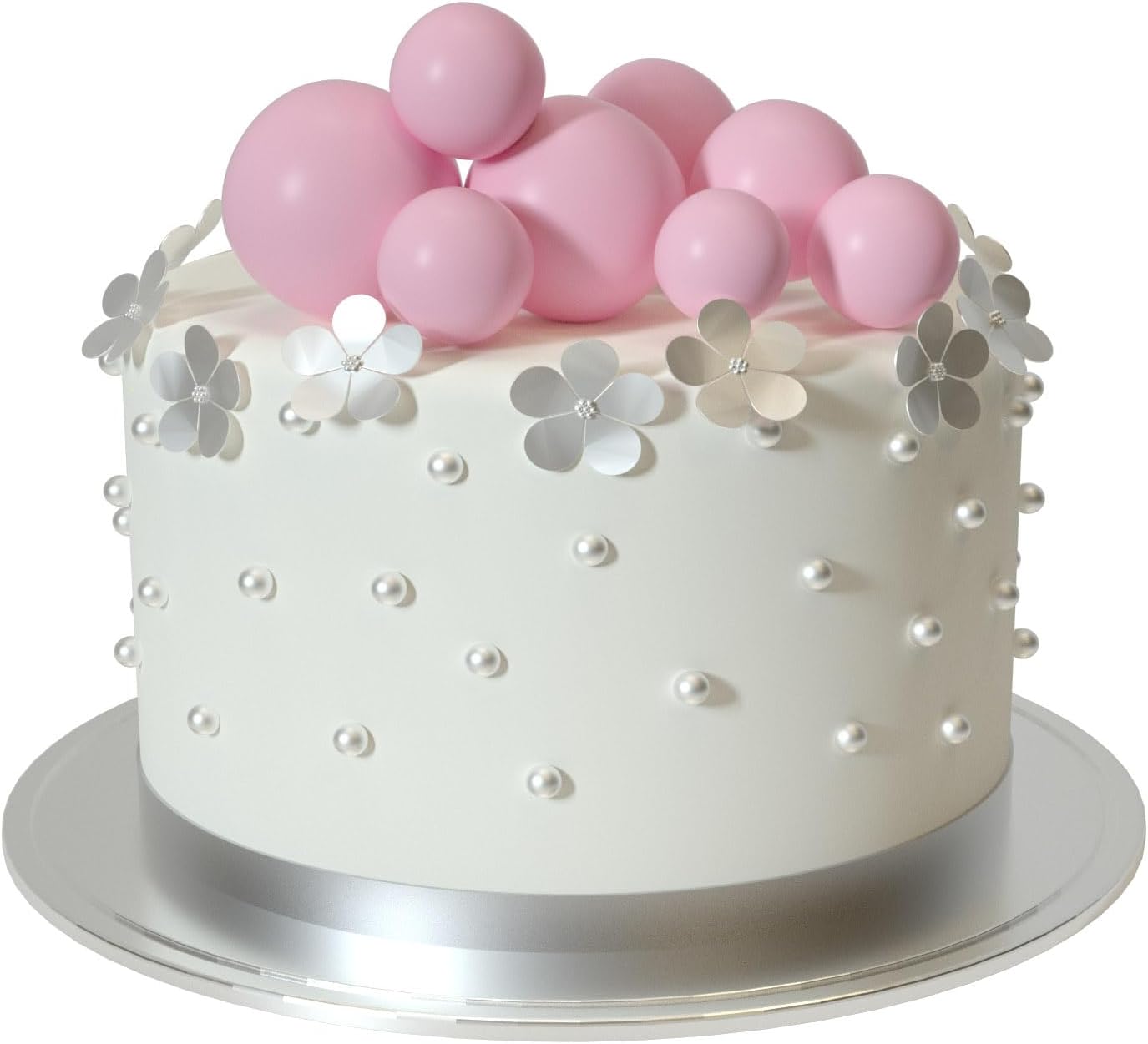 ASTARON 20 Pcs Light Pink Ball Cake Decorations
