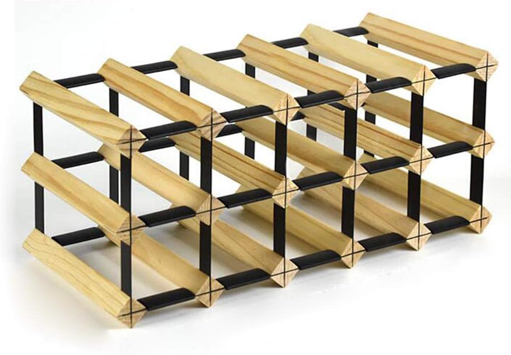 NOBIFT Wooden Wine Rack - 6 Bottle Storage Holder