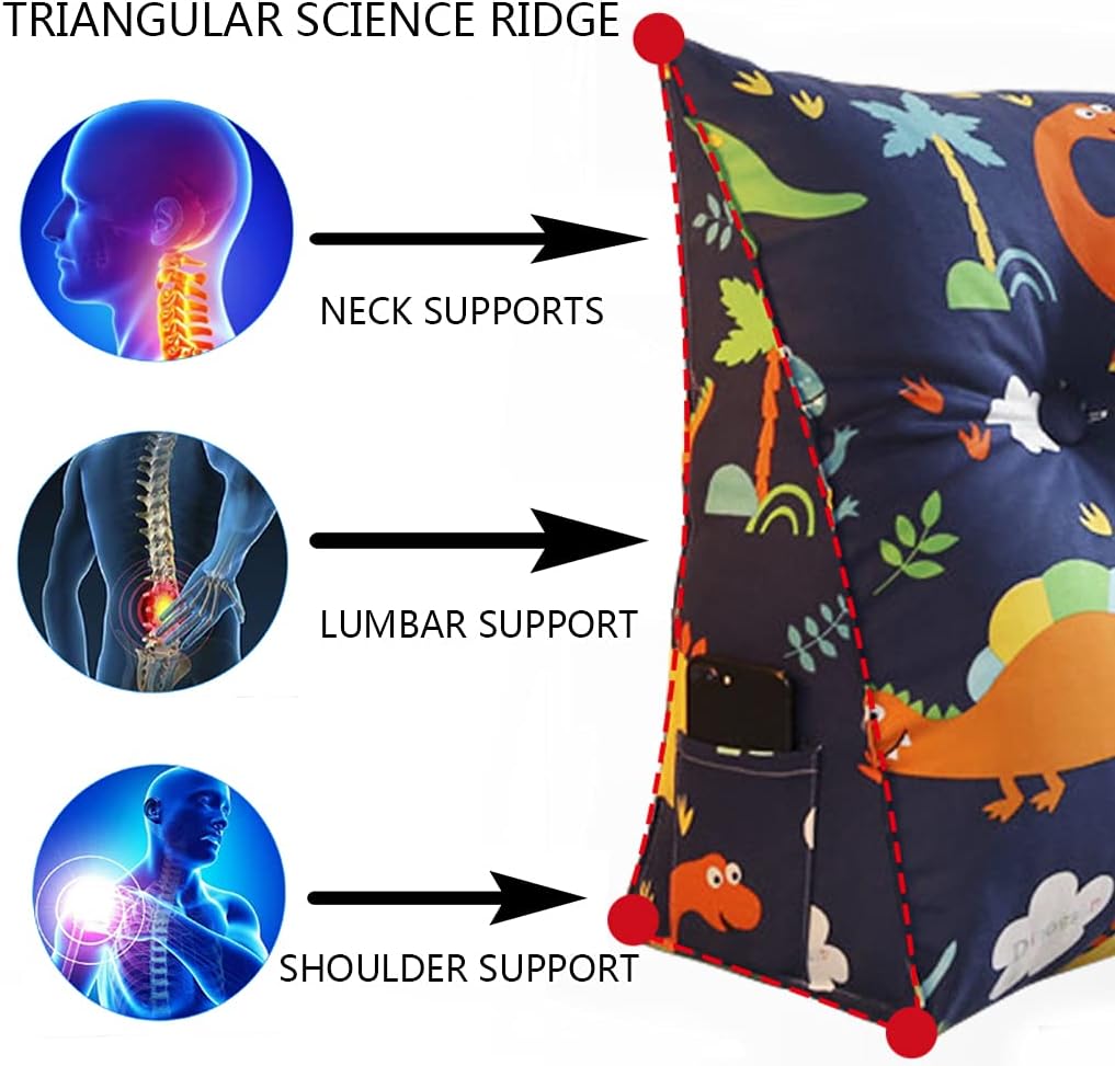 ZZYK Triangular Reading Pillow for Kids Adults 59x86x20cm