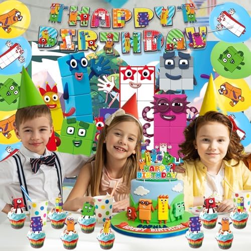 42Pack Number Block Party Supplies Set 1