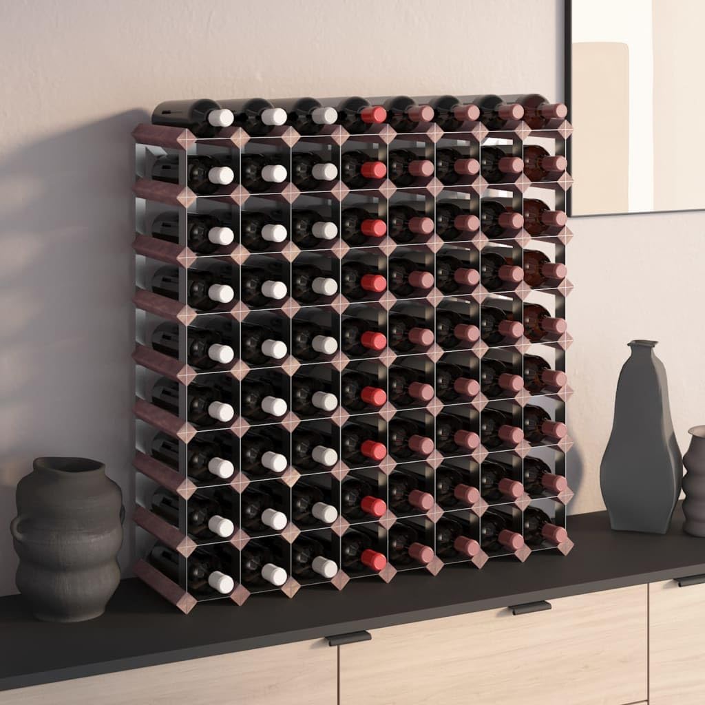 YAFF 72 Bottle Brown Solid Wood Wine Rack 1