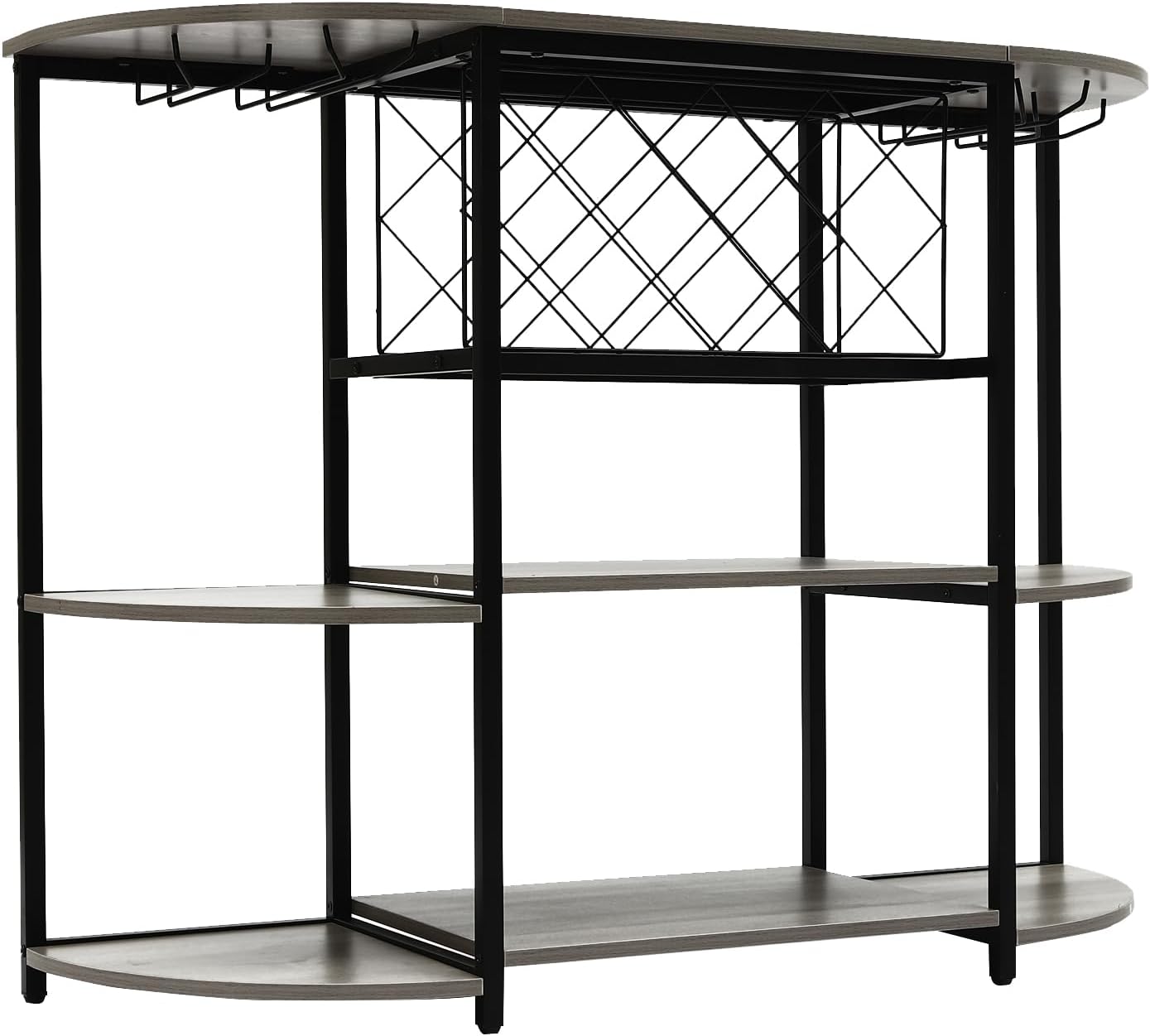 Modern 36 Tall Wine Rack Bar Cabinet with 3 Shelves Grey